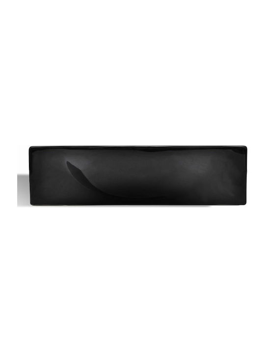 vidaXL Wall Mounted Wall-mounted Sink Ceramic 45x25x12cm Black