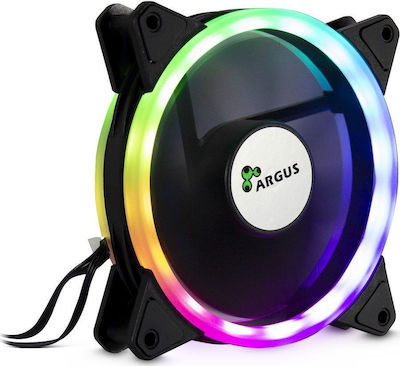 Inter-Tech Argus RS-04 RGB Gehäuselüfter 120mm mit Verbindung 4-Pin PWM 3Stück Schwarz