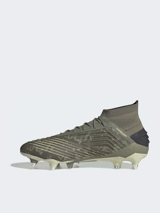 adidas Predator 19.1 Fußballschuhe mit Stollen Legacy Green / Sand / Solar Yellow
