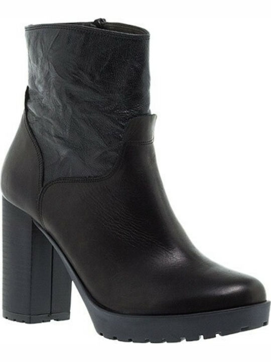 Mourtzi Leather Women's Ankle Boots Black