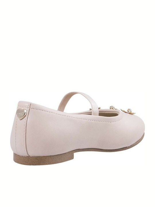 Mayoral Kids Leather Ballerinas with Elastic Strap Pink 28-43861-066