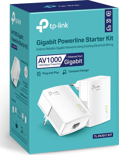 TP-LINK TL-PA7017 Kit v1 Powerline Double Wired and Gigabit Ethernet Port