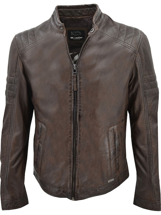 LEATHER JACKET FOR MEN CODE: 01-M-STYLE-15 (COFFEE-BEAN)