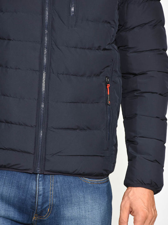 Geci Barbat Puffer Albastru Marin Iarna