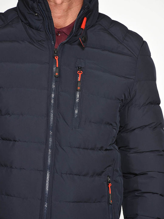 Geci Barbat Puffer Albastru Marin Iarna