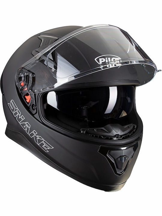 Pilot Snake Black Matt Κράνος Μηχανής Full Face 1500gr με Sunvisor