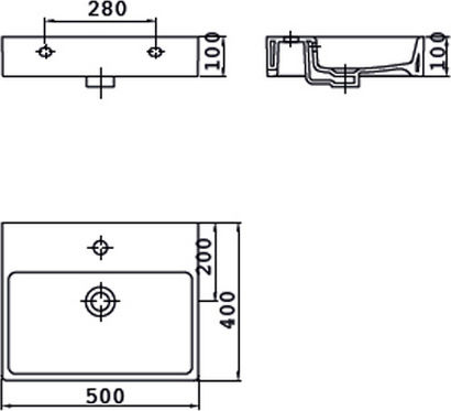 Creavit Next Countertop Sink Porcelain 50x40x10cm White