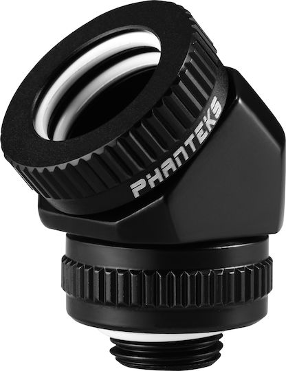 Phanteks 16mm Hard Tube Rotary Fitting 45 Fittings Black PH-RA45 BK16
