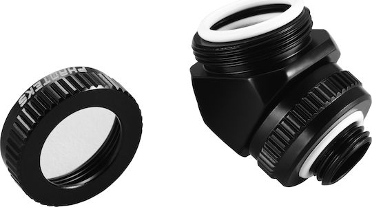 Phanteks 16mm Hard Tube Rotary Fitting 45 Fittings Black PH-RA45 BK16