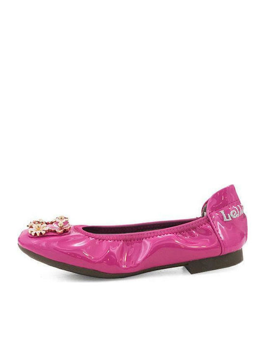 Kids Patent Leather Ballerinas Fuchsia