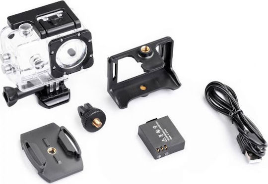 Midland Η3+ Action Camera Full HD (1080p) Υποβρύχια (με Θήκη) με Οθόνη 2" και Wi-Fi Πορτοκαλί