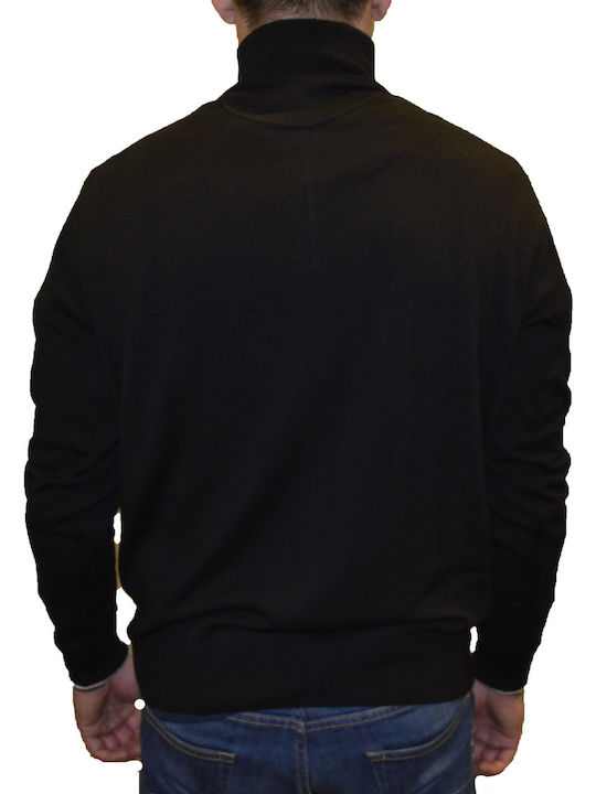 La Martina Jarrod Men's Long Sleeve Sweater with Zipper Black