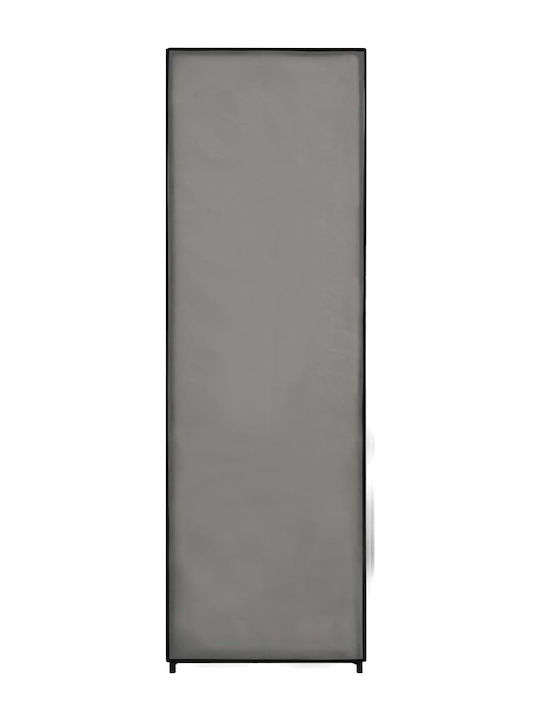 vidaXL Fabric Wardrobe with Zipper and Shelves in Gray Color 87x49x159cm