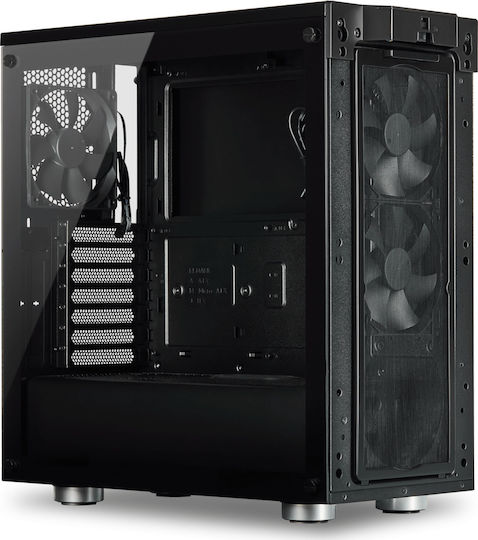 Corsair 275R Airflow Геймърско бюро Midi Tower Компютърна кутия със страничен прозорец Черен