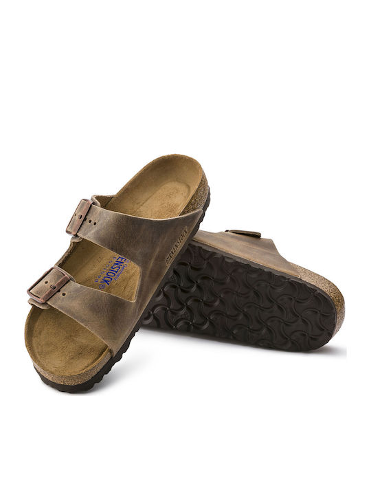 Arizona Soft Footbed Oiled Leather Leder Herrensandalen Habana Regelmäßig Passform