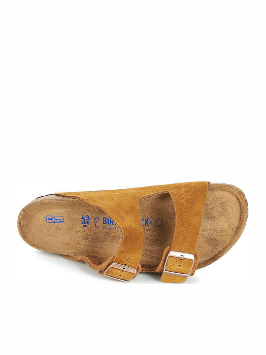 Arizona Soft Footbed Suede Leather Men's Sandals Mink Narrow Fit