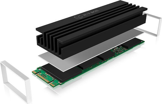 Icy Box Heat Sink for M.2 2280 SSD Ψύξη Μ.2 SSD Μαύρο