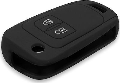 Silicone Car Key Cover Case with 2 Buttons for Opel Black