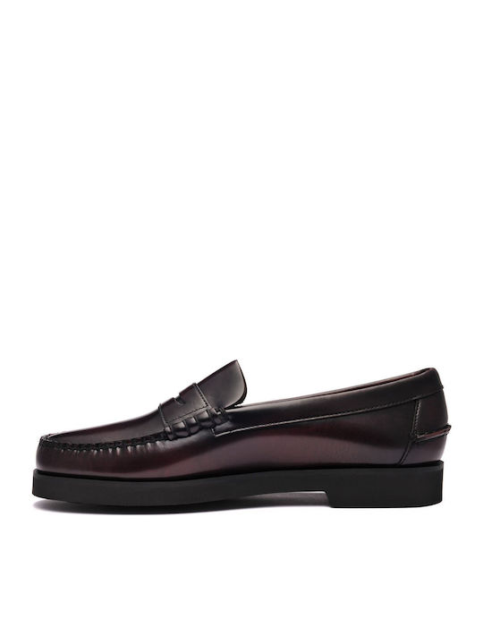 Dan Polaris Men's Leather Loafers Burgundy
