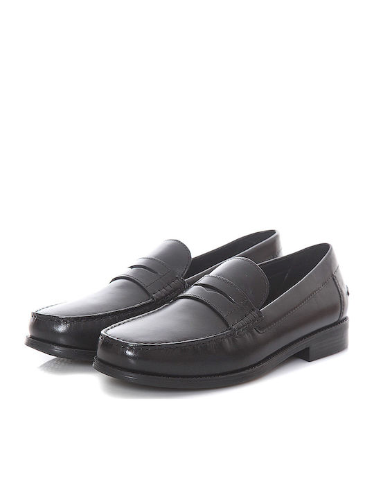 New Damon B Men's Leather Loafers Black