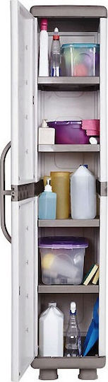 Einflügeliger Schrank Iris Kunststoff mit 4 Regale Grey/Anthracite 36x44x179cm
