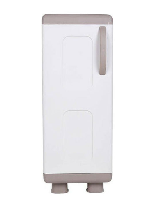 Single-Door Outdoor Cabinet Rea Plastic with 2 Shelves Suitable for Small Spaces Beige/White 36x44x96 cm