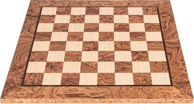 Manopoulos Σκακιέρα Walnut Burl & Oak Inlaid 50x50cm