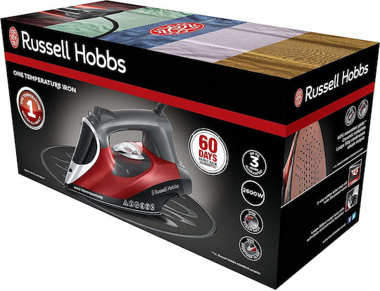 Russell Hobbs One Temperature Dampfbügeleisen 2600W mit Keramiksohle und kontinuierlicher Dampfabgabe 50g/min