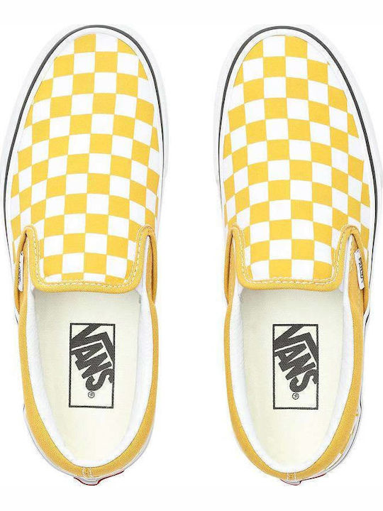 Checkerboard Classic Men's Canvas Slip-Ons Yolk Yellow/True White