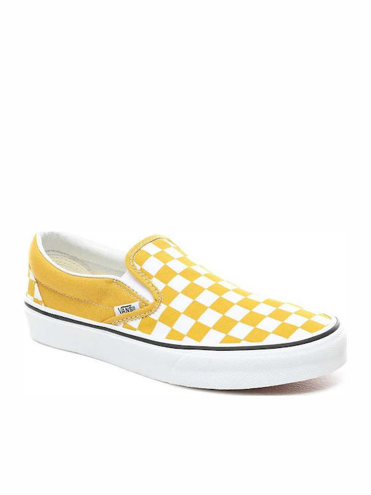Checkerboard Classic Men's Canvas Slip-Ons Yolk Yellow/True White