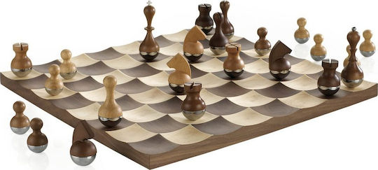 Umbra Wobble Set Chess Wood with Pawns 41x41cm