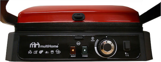 MultiHome Supergrill Sandwich Maker Grill with Removable Plates 2000W Red