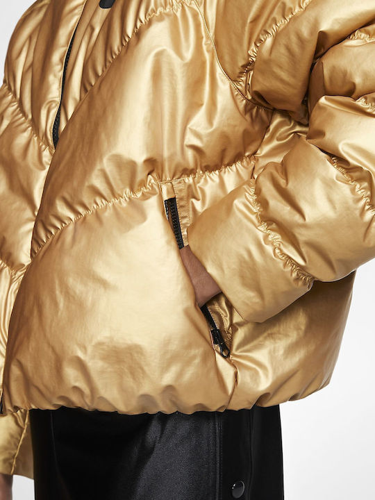 Sportswear Kurz Damen Puffer Jacke für Winter Gold