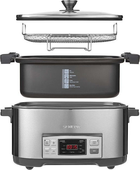 Sencor SPR 5500 SS Slow Cooker 1350W με Χωρητικότητα 6lt Ασημί