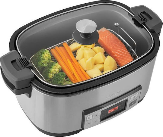 Sencor SPR 5500 SS Slow Cooker 1350W με Χωρητικότητα 6lt Ασημί