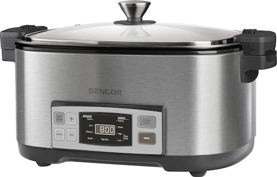 Sencor SPR 5500 SS Slow Cooker 1350W με Χωρητικότητα 6lt Ασημί