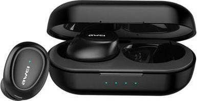 Awei T16 In-ear Bluetooth Handsfree Ακουστικά με Αντοχή στον Ιδρώτα και Θήκη Φόρτισης Μαύρα