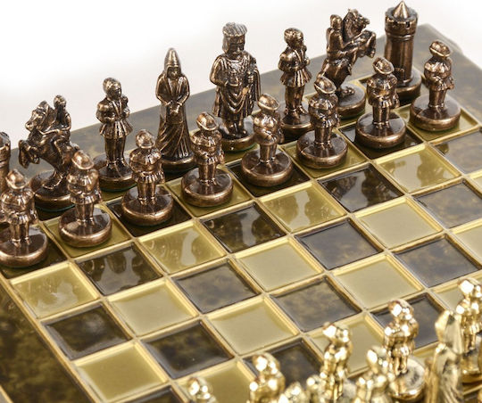 Manopoulos Byzantium Handmade Chess Metal with Pawns 20x20cm