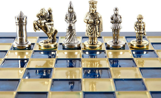 Manopoulos Byzantium Handmade Chess Metal with Pawns 20x20cm