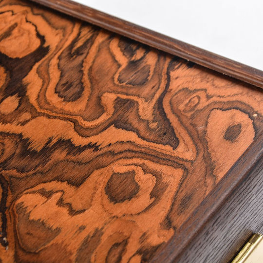 Manopoulos California Walnut Burl Lucrat manual Table Lemn cu Piese 30x30cm