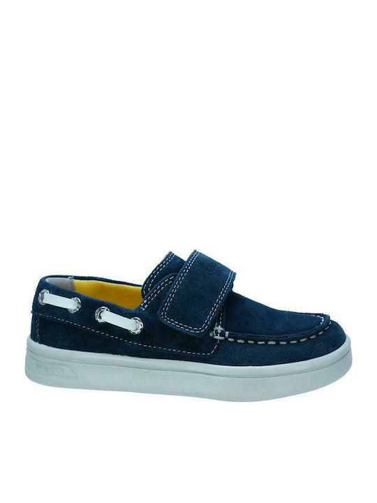 Geox Pantofi copii din catifea cu velcro Albastru