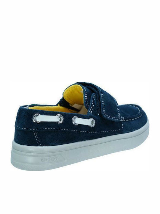 Boys Suede Moccasins with Velcro DJROCK Blue
