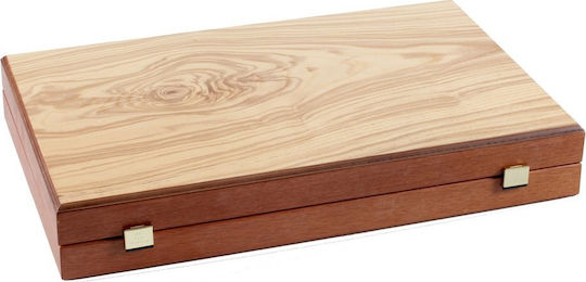 Manopoulos Lucrat manual Table din Lemn de Măslin cu buzunare laterale cu Piese 48x48cm