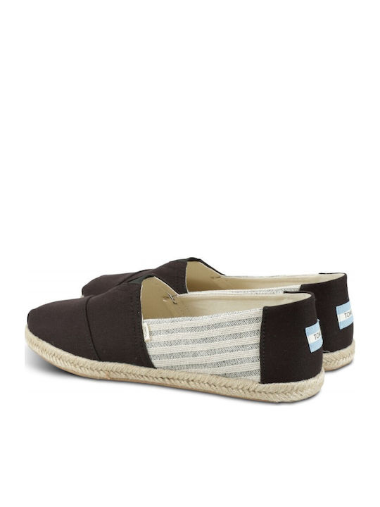 League Stripes Fabric Men's Espadrilles Black Ivy