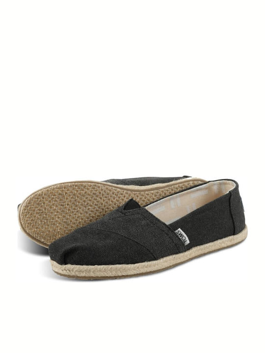Classic Alpargatas Washed Rope Women's Fabric Espadrilles Black