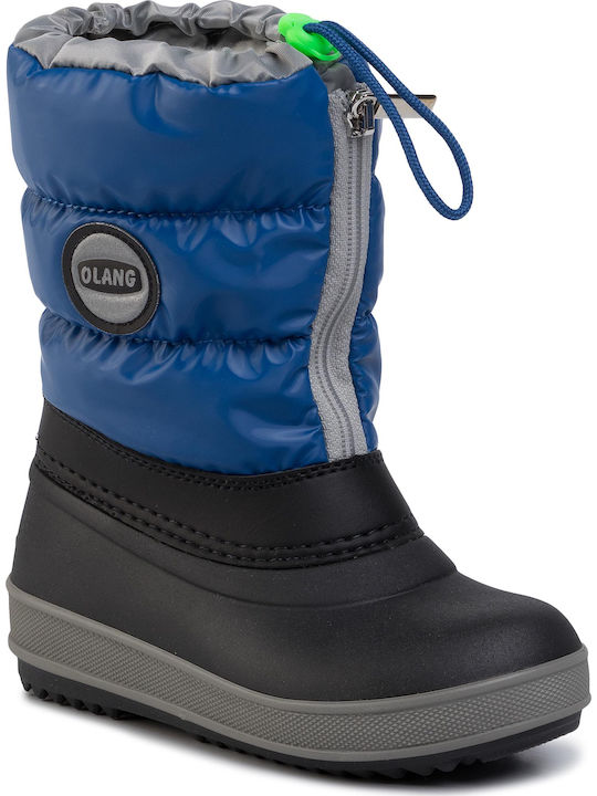Kids Snow Boots with Zipper Blue
