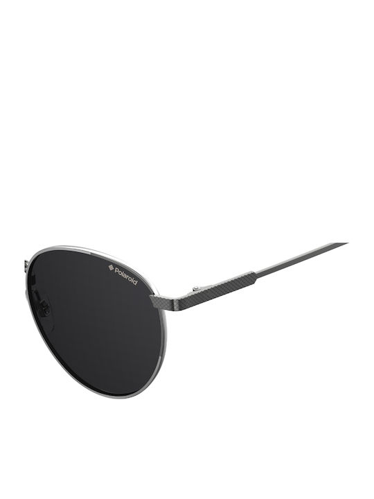 Polaroid Sunglasses with Gray Metal Frame and Black Polarized Lenses PLD 2082/S/X KJ1/M9