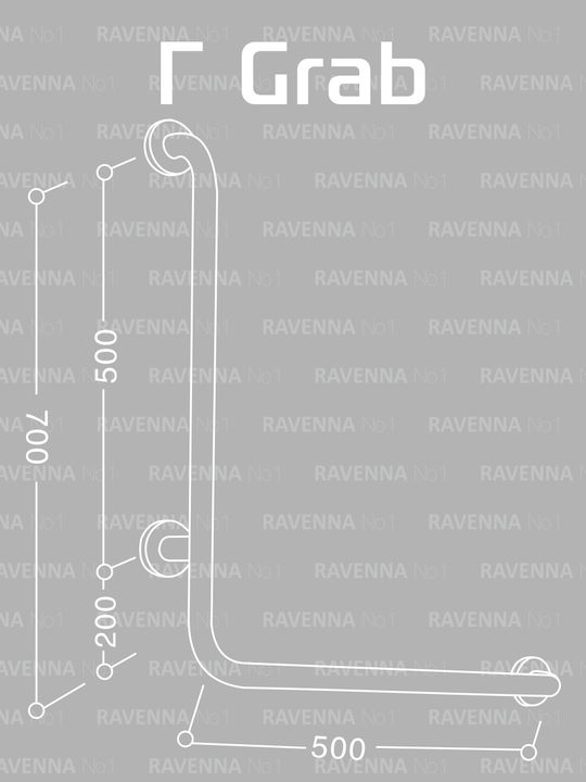 Ravenna Mâner de Baie Inox Robinete pentru persoane cu dizabilități 50cm Argint