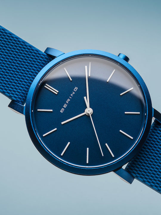 Bering Time True Aurora Men's Watch 40mm Battery with Blue Rubber Strap