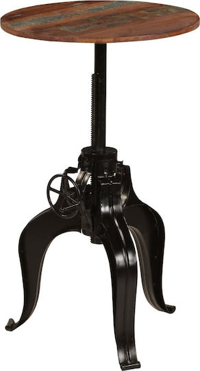 vidaXL Round Bar Table Made of Solid Wood and Metal Oak 60x60x76cm